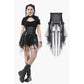 Dark in Love Draven Layered Mesh and Faux Leather Waist Cincher Skirt