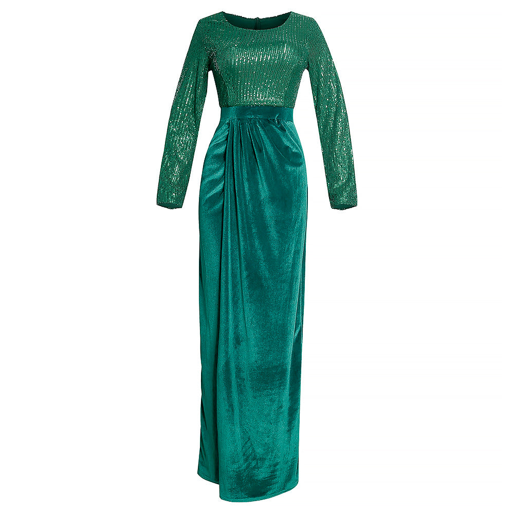 African-Style Sequin Banquet Evening Dress