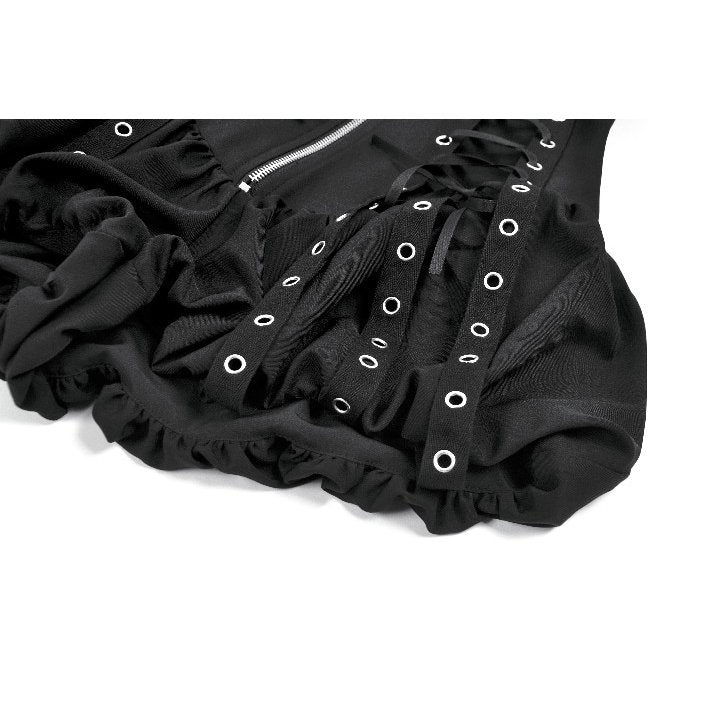 Dark in Love Brynja Eyelet Balloon Shorts in Black