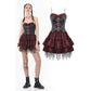 Dark in Love Red-Black Plaid Leather-Layered Punk Sweetcore Dress