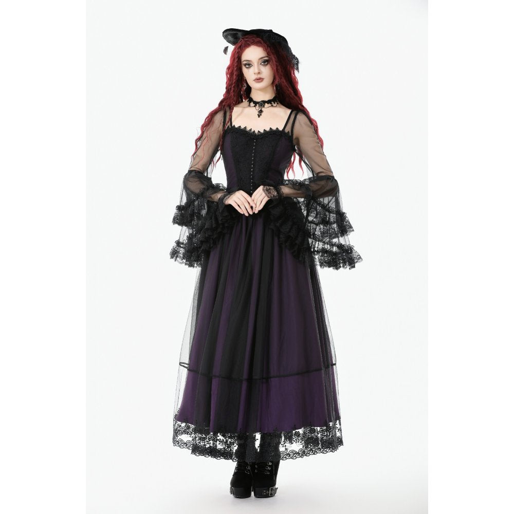 Dark in Love Lilith Bell-Sleeve Gothic Maxi Dress