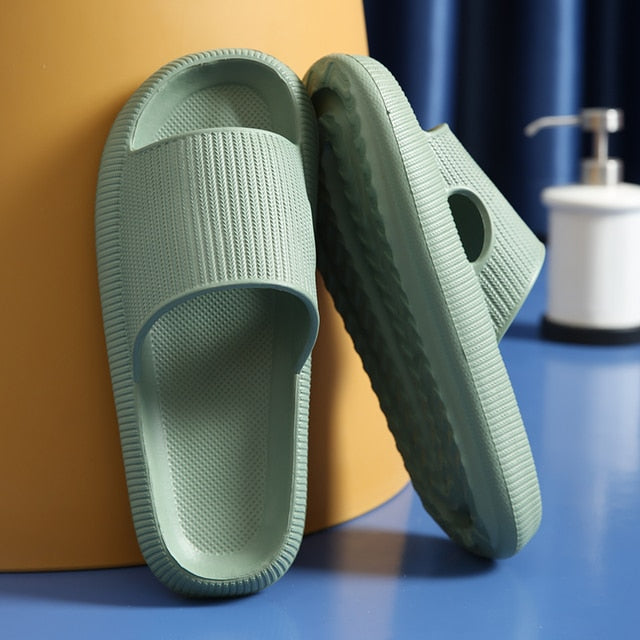 Vireous Block Color Chaussons de plage épais et flexibles unisexes