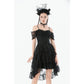 Dark in Love Romantic Gothic Lace-Layered High-Low Dress