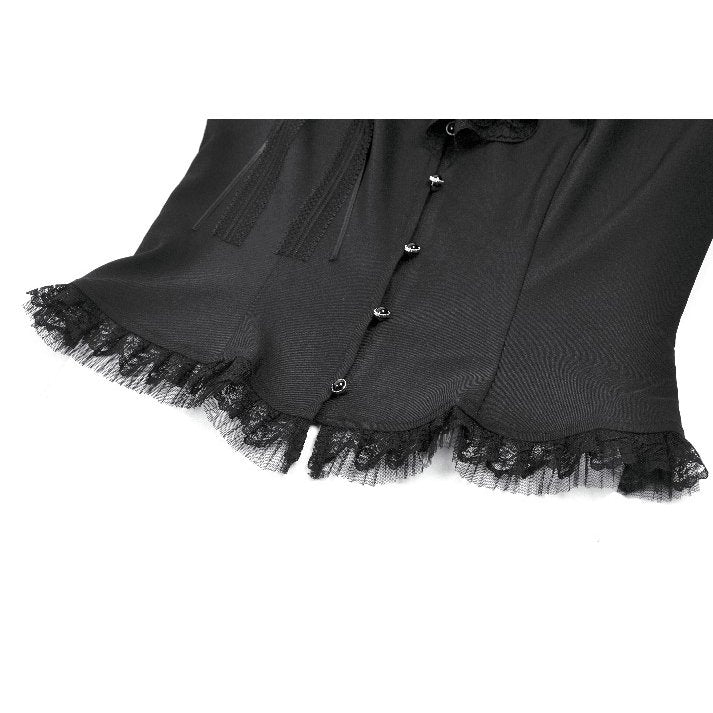 Dark in Love Courtly Cross Gem Pendant Gothic Blouse
