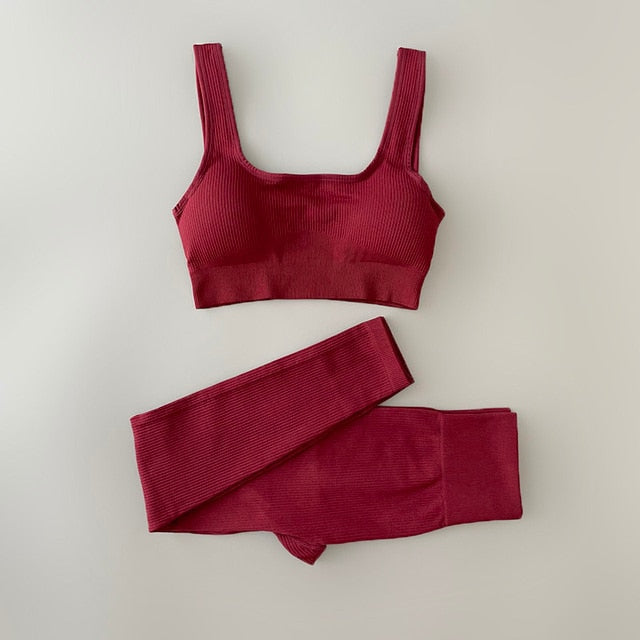 Ensemble de vêtements deux pièces de yoga classique pour femmes