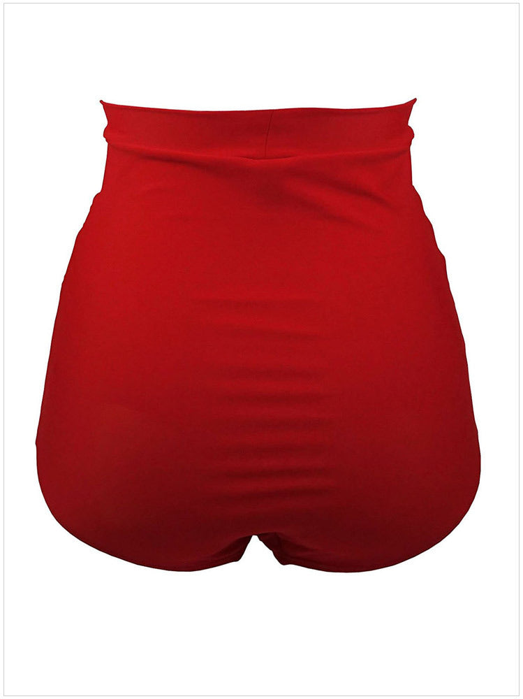 High-Waist Pleated Bikini Bottoms, Adjustable Briefs Brazilian Cut, For You to Mix and Match