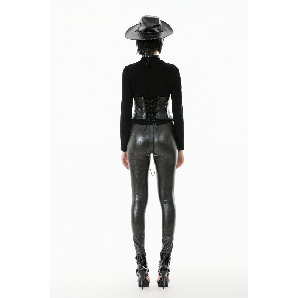 Dark in Love Serpentine Mesh-Panel Leggings