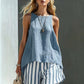 Vireous Linen Sleeveless Summer Shirt, Womens Loose-Fitting Button-Up Top