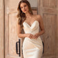 Satin Sheath Luxury Backless Dress with Two-Way Detachable Train