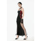 Dark in Love Lilith Red and Black Mesh Panel Goth Gown