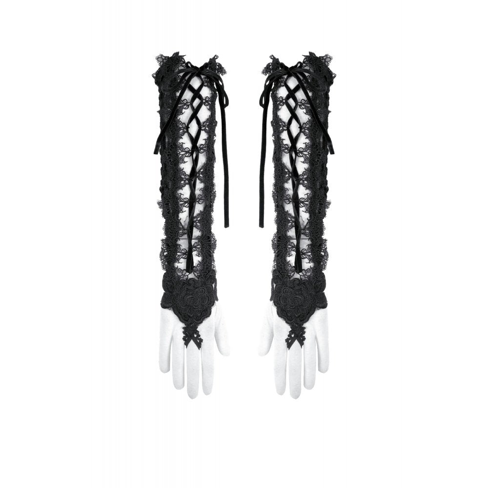 Dark in Love Erzebeth Lace-Up Gothic Arm Warmers
