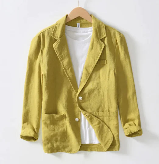 Vireous Men's Classic Luxury Linen Suit Jacket, Multi Colours