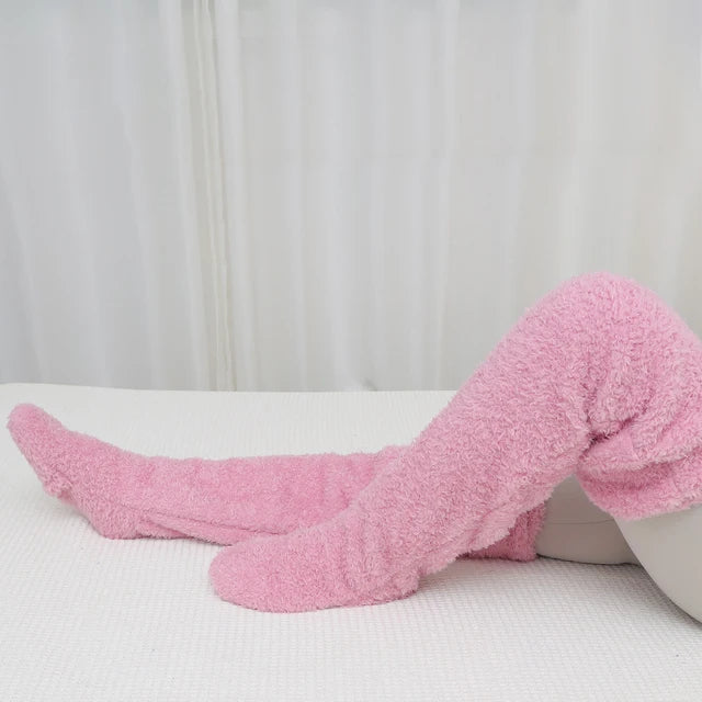 Winter Thigh-High Plush Socks, Multi Colours