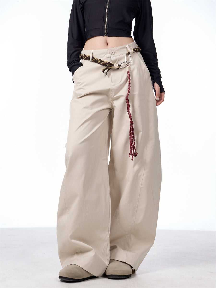 Vireous Retro Artist Women's Very Wide Leg Pants with Belt