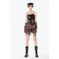 Dark in Love Punk Plaid Cross Strap Top