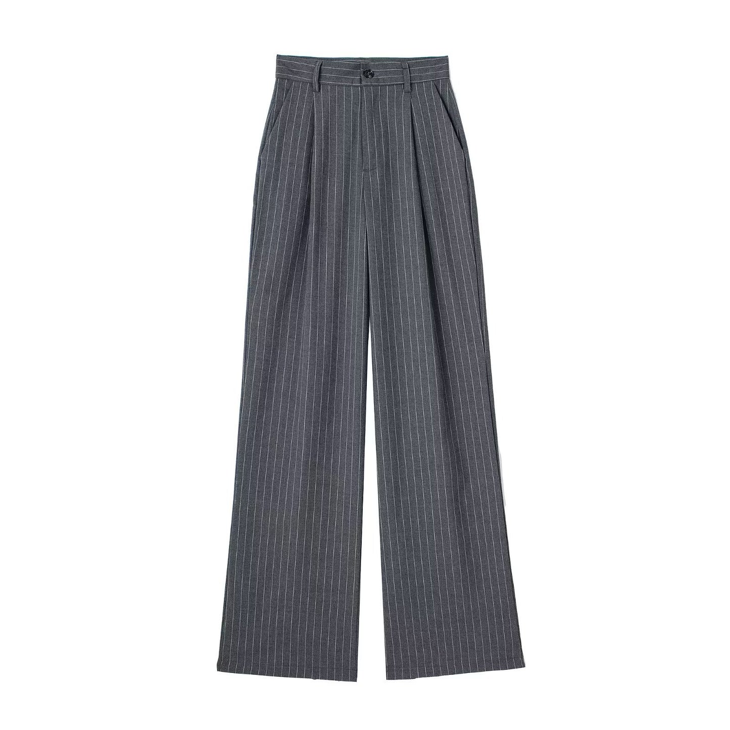 Women's French-Style Pleated High-Waist Wide-Leg Trousers, Multi Colours