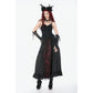 Dark in Love Gothic Victorian Lace Panel Skirt in Crimson