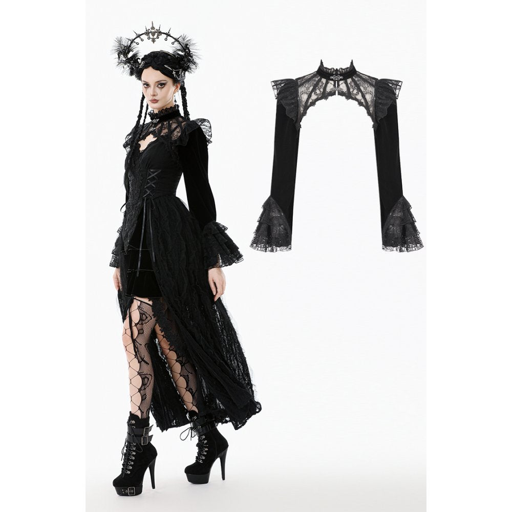Dark in Love Erzebeth Lace Gothic Bolero Shrug in Black