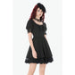 Dark in Love Gothic Lace Square-Neck Puff-Sleeve Dress