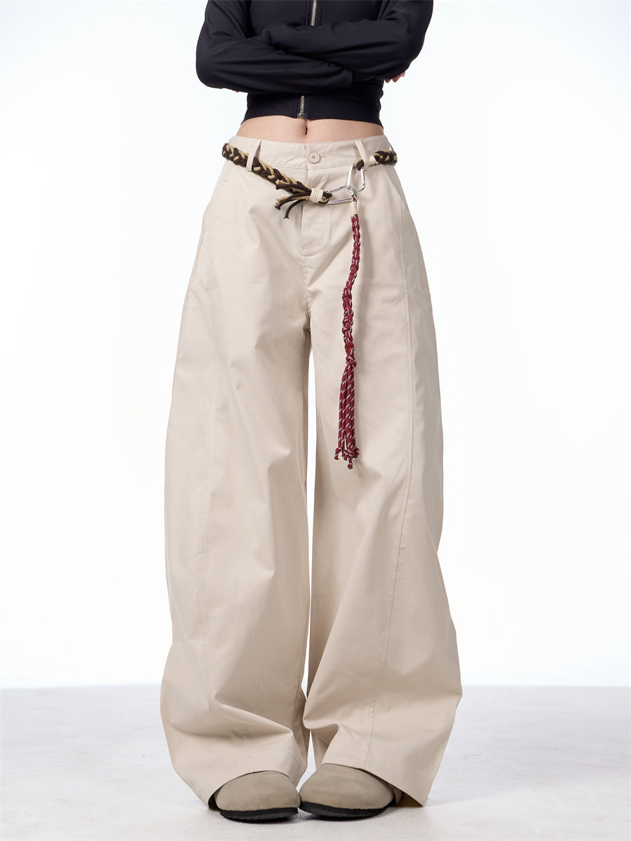 Vireous Retro Artist Women's Very Wide Leg Pants with Belt
