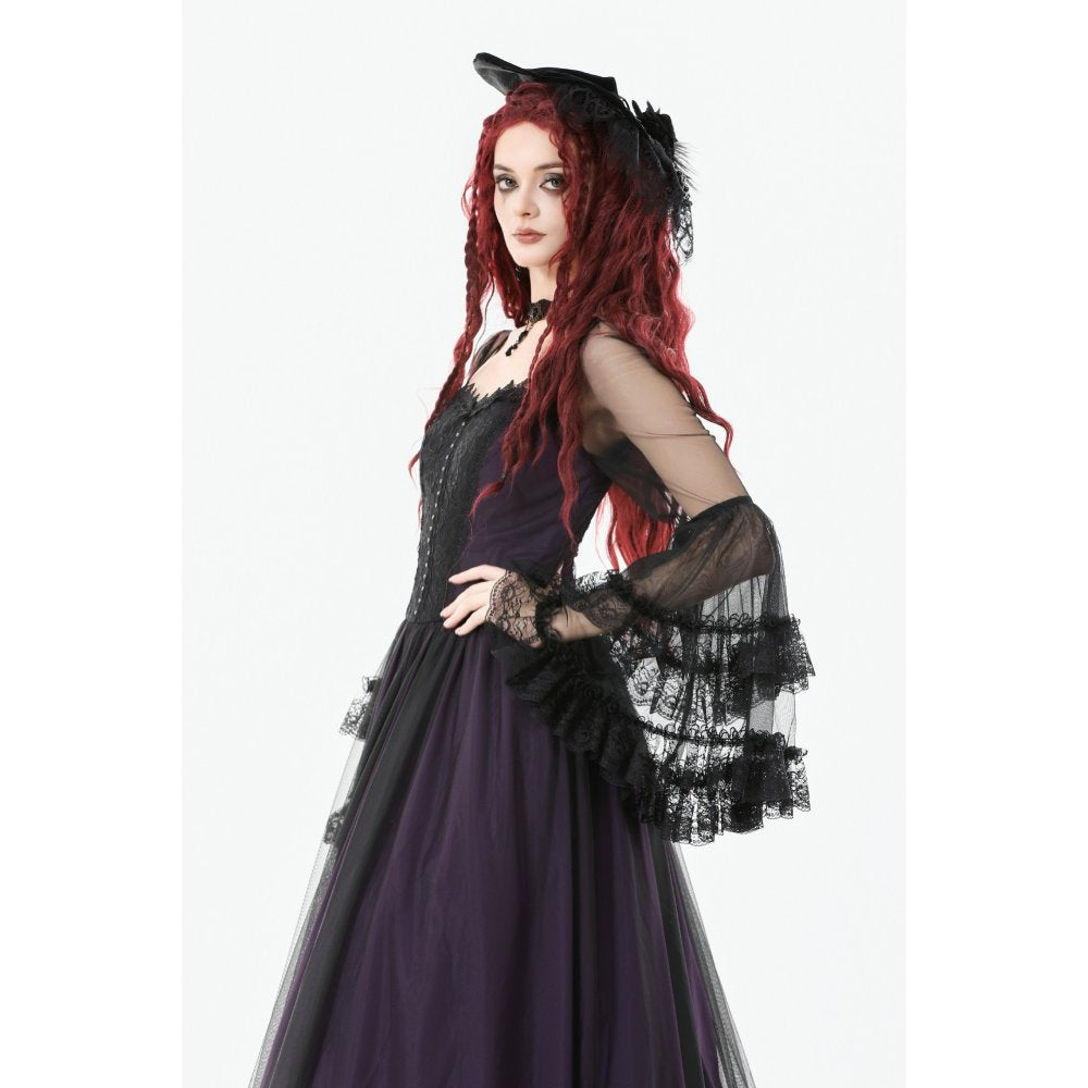Dark in Love Lilith Bell-Sleeve Gothic Maxi Dress
