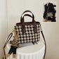 Houndstooth or Checkerboard Fashion Plaid Shoulder Handbag