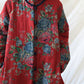 Vireous Cotton and Linen Women's Floral Retro Art Padded Coat