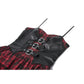 Dark in Love Red-Black Plaid Leather-Layered Punk Sweetcore Dress