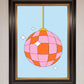 Disco Ball Pink Framed Poster