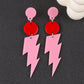 Fashion Colour-Contrast Lightning Strike Acrylic Earrings