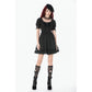 Dark in Love Gothic Lace Square-Neck Puff-Sleeve Dress