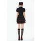 Dark in Love Black Crimson Gothic Tiered Skirt