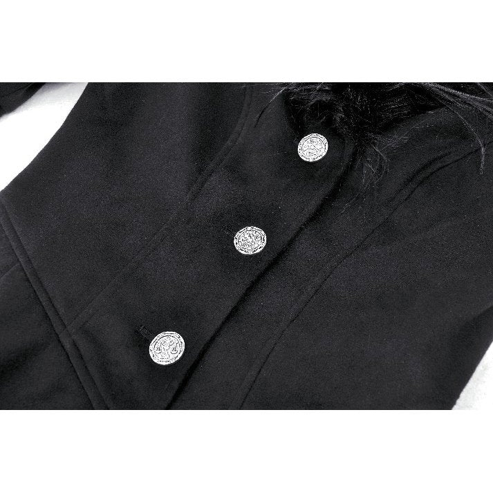 Dark in Love Eira Lace and Faux Fur-Trimmed Hooded Coat