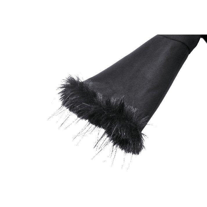 Dark in Love Eira Lace and Faux Fur-Trimmed Hooded Coat