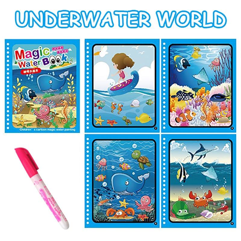 Early Learning Kids Magic Book With Refillable Water Pen