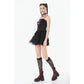 Dark in Love Crimson Shadow Layered-Lace Cake Dress