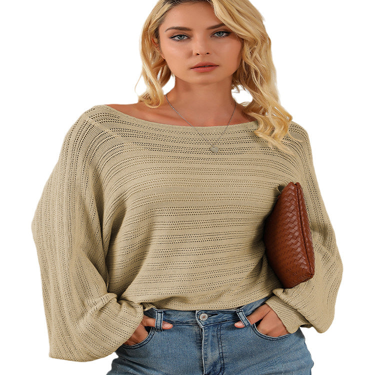 Vireous Textured Lantern Sleeve Women's Sweater