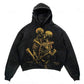 'Loving Skeleton' Fleece-Lined Printed Hooded, Multi Designs