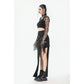 Dark in Love Morana Mesh Crochet-Knit Bell Sleeve Crop Top