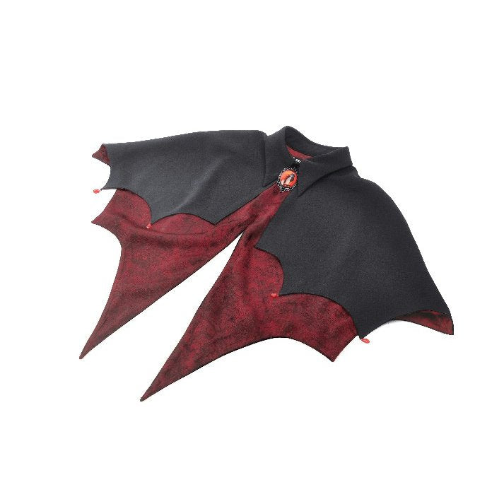 Dark in Love Camazotz Vampire Bat-Shaped Capelet in Black and Blood Red