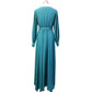 Vireous Long Sleeve Elegant Crossover 'Celtic' Long Dress