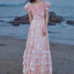 Vireous Soft Luxury Pink Layered Evening Dress
