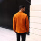 British Polo Collar Burnt Orange Wool Men's Fashion Jacket
