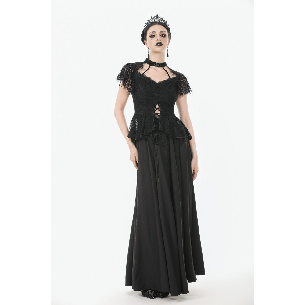 Dark in Love Ophelia Lace Corset Top in Black