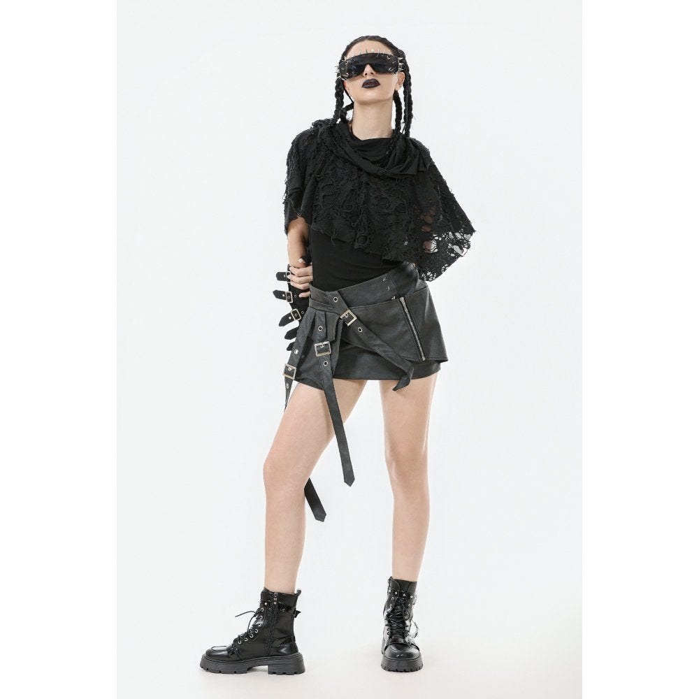 Dark in Love Nyx Distressed Shredded Hooded Poncho