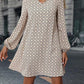 Vireous Long Sleeve Geometric Print Polo Collar Dress