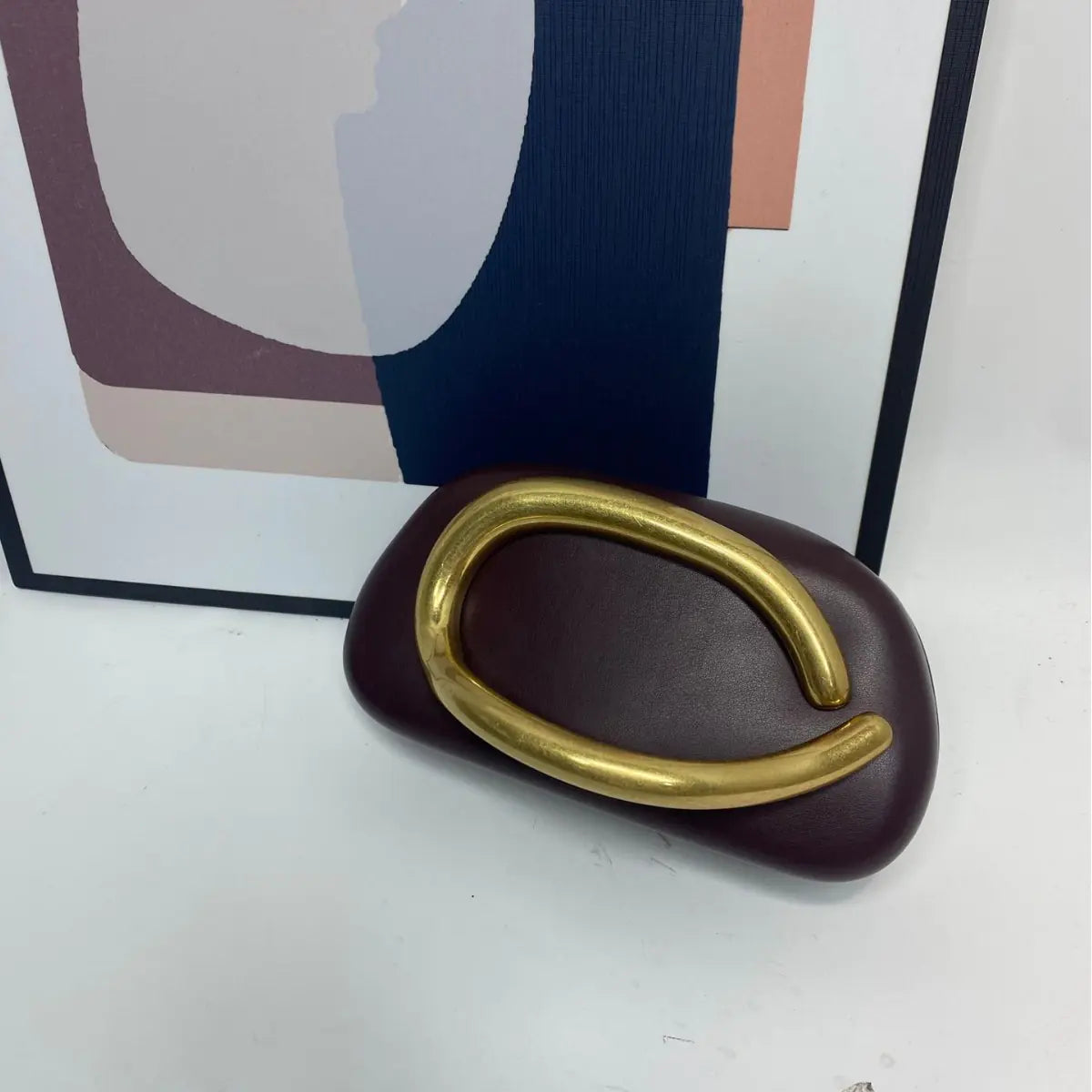 Vireous Avant Garde Clutch Bag with Metal Decor