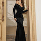 Velvet Evening Dress Elegant Off-Shoulder, High-End Tailoring