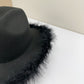 Western Denim Sunscreen Feather Broad-Brimmed Hat