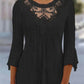 Women's Hollow Out See-Through Lace Stitching Long Top